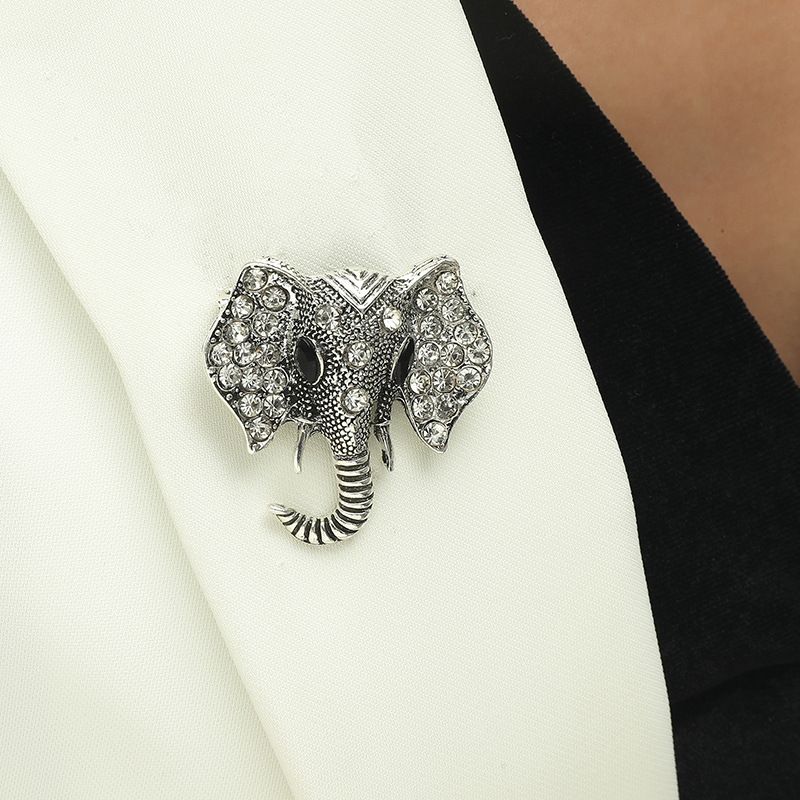 Fashion Elephant Alloy Plating Inlay Rhinestones Women's Brooches