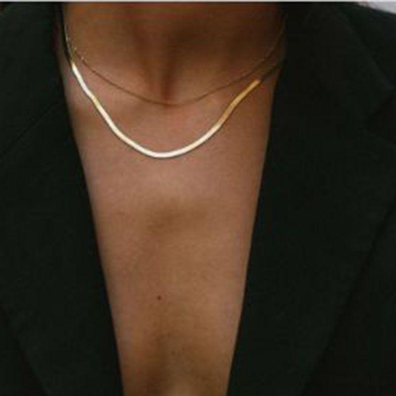 Einfacher Stil Geometrisch Titan Stahl Überzug Geschichtete Halskette
