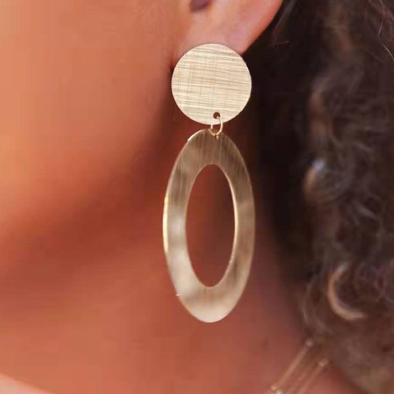 Fashion Geometric Titanium Steel Plating Drop Earrings 1 Pair