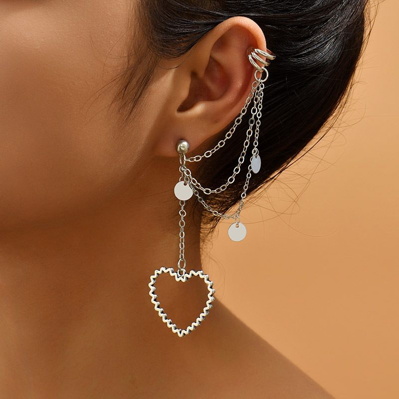 1 Piece Exaggerated Heart Shape Alloy Plating Women's Drop Earrings