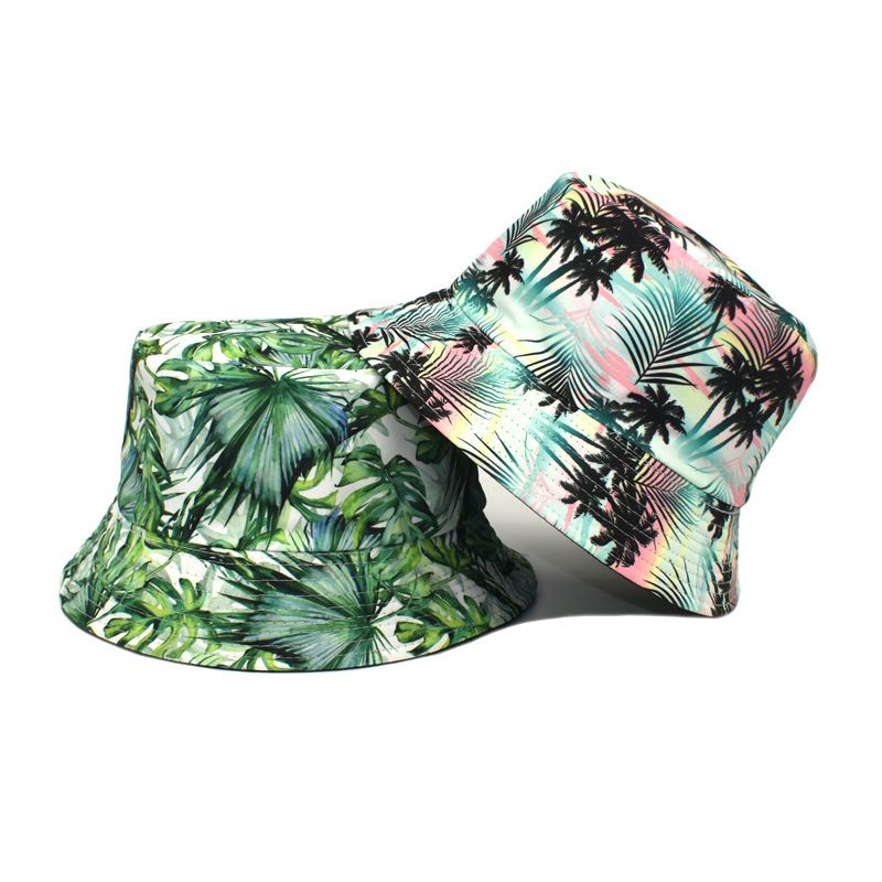 Unisex Basic Flower Wide Eaves Bucket Hat