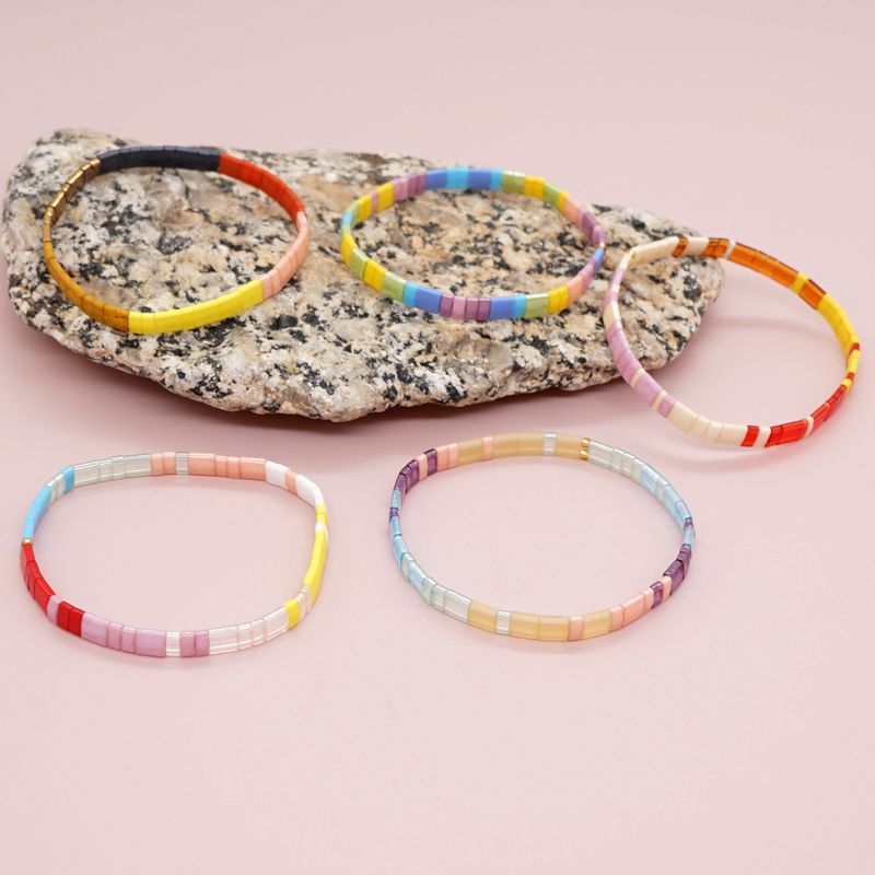 1 Pièce Bohémien Géométrique Coloré Perles Tila Femmes Bracelets