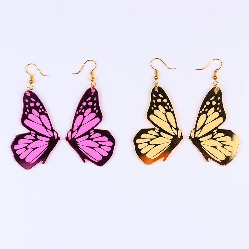 1 Paire Mode Papillon Arylique Femmes Boucles D'oreilles
