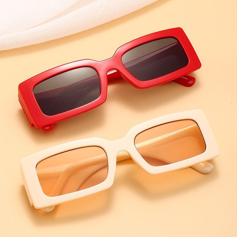 Fashion Color Block Ac Square Patchwork Full Frame Women's Sunglasses