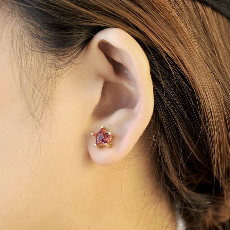 Fashion Star Copper Silver Needle Inlay Zircon Ear Studs 1 Pair