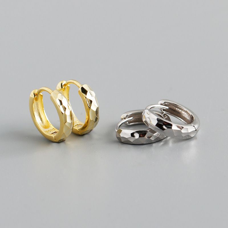 Mode Einfarbig Sterling Silber Ohrringe 1 Paar