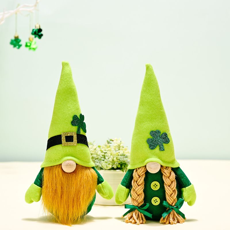 St. Patrick Shamrock Doll Nonwoven Party Ornaments 1 Piece
