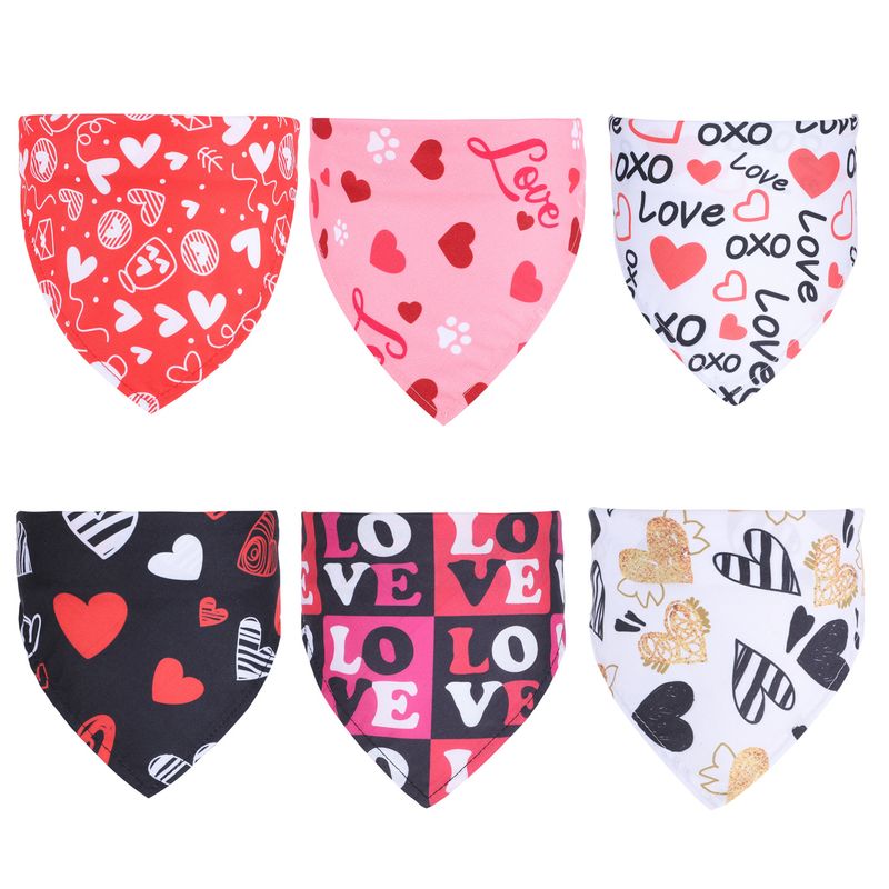 New Valentine's Day Pet's Saliva Towel Dog Cat Decorative Triangular Scarf