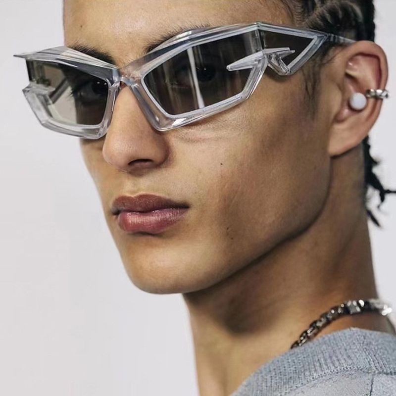 Punk Geometric Ac Special-shaped Mirror Full Frame Men's Sunglasses