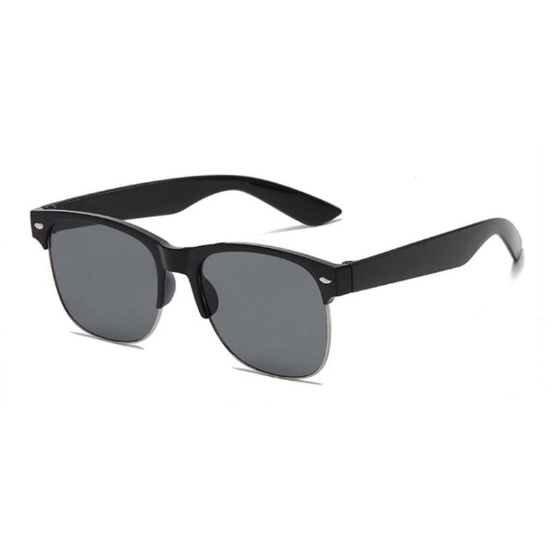 Hip Hop Geométrico Vidrio Ojo De Gato Medio Cuadro Gafas De Sol Hombre