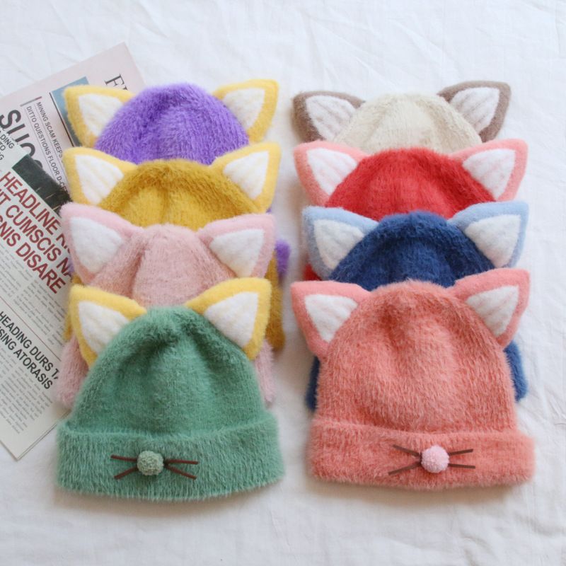 Children Unisex Cute Solid Color Patchwork Baby Hat