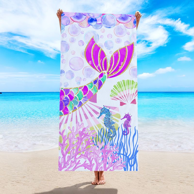 Retro Letter Stripe Flower Beach Towels