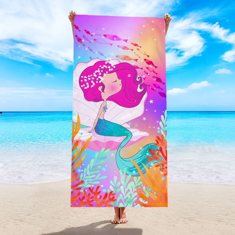 Fashion Cartoon Stripe Flamingo Beach Towels