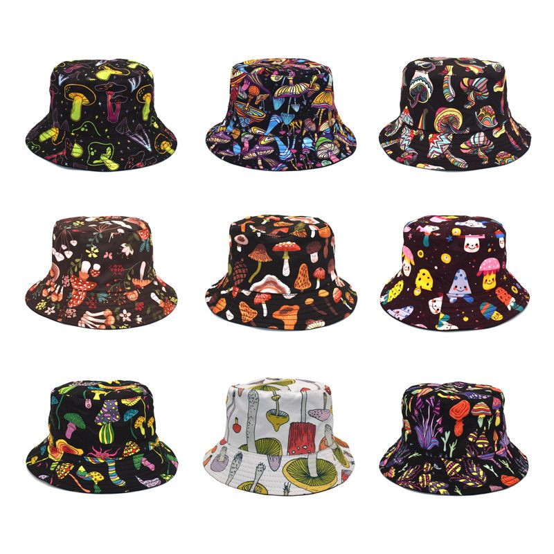 Unisex Cartoon Style Mushroom Wide Eaves Bucket Hat