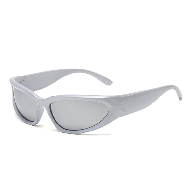 Hip-hop Solid Color Ac Cat Eye Full Frame Sports Sunglasses