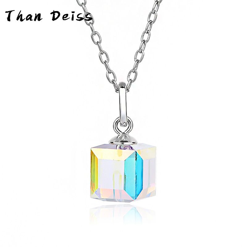 Simple Style Geometric Sterling Silver Austrian Crystal Pendant Necklace 1 Piece