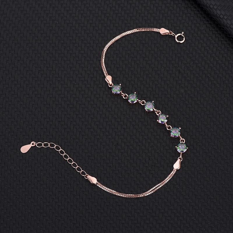 Simple Style Geometric Sterling Silver Inlay Zircon Bracelets 1 Piece