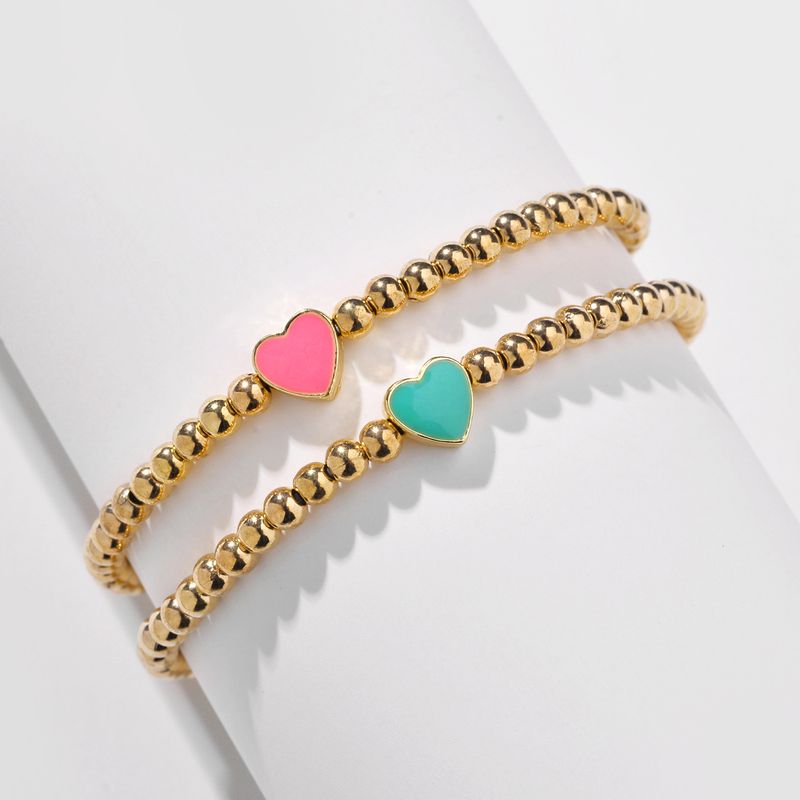 2 Pieces Simple Style Star Heart Shape Resin Beaded Enamel Women's Bracelets