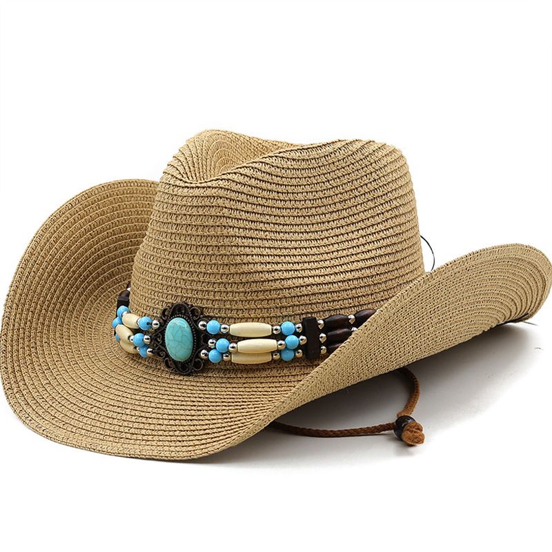 Unisex Retro Solid Color Handmade Crimping Straw Hat