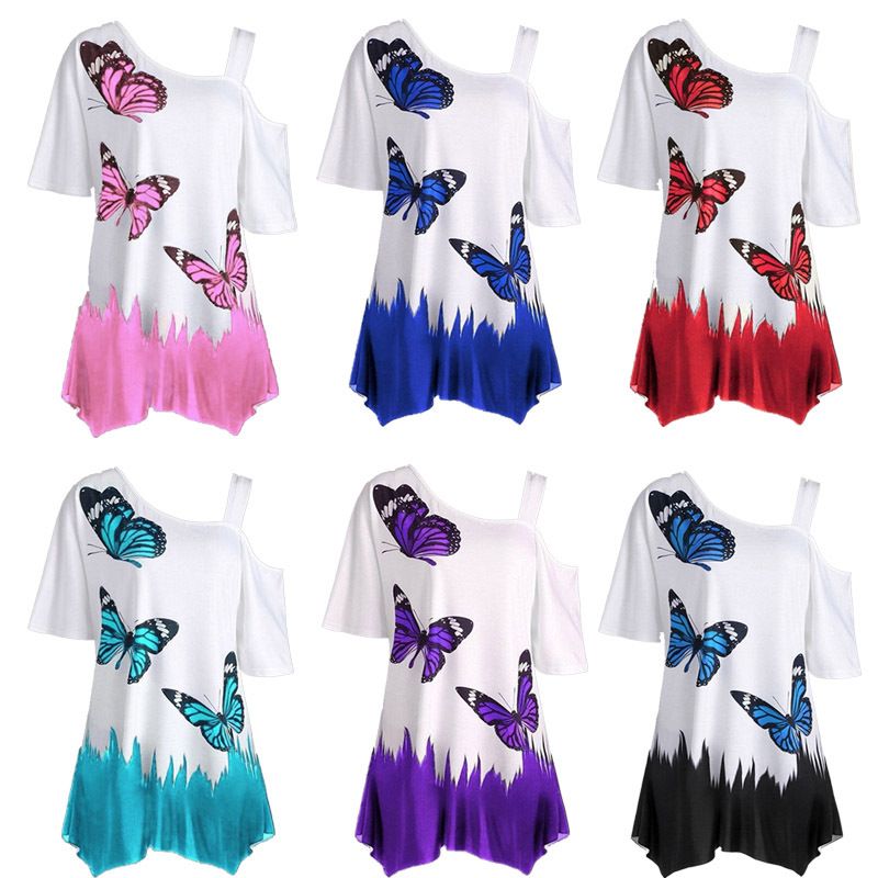 Unisex T-shirt Short Sleeve T-shirts Printing Fashion Butterfly