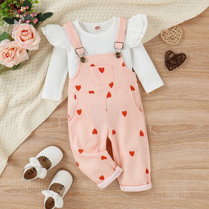 Cute Heart Shape Cotton Polyester Jumpsuits