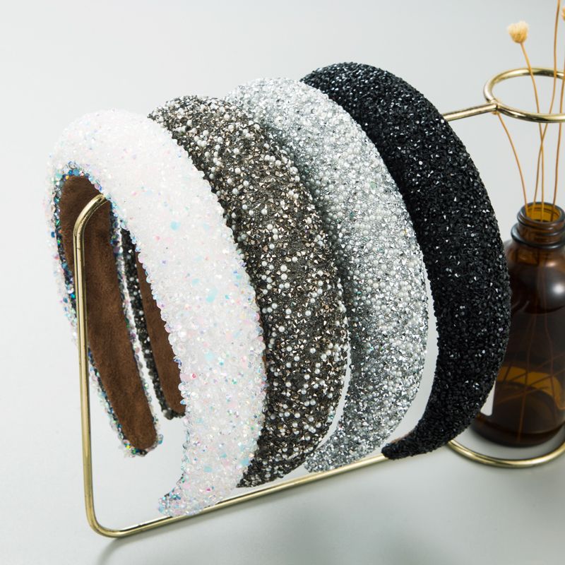 1 Korean Style Fashionable Wide-brimmed Sponge Shiny Headband