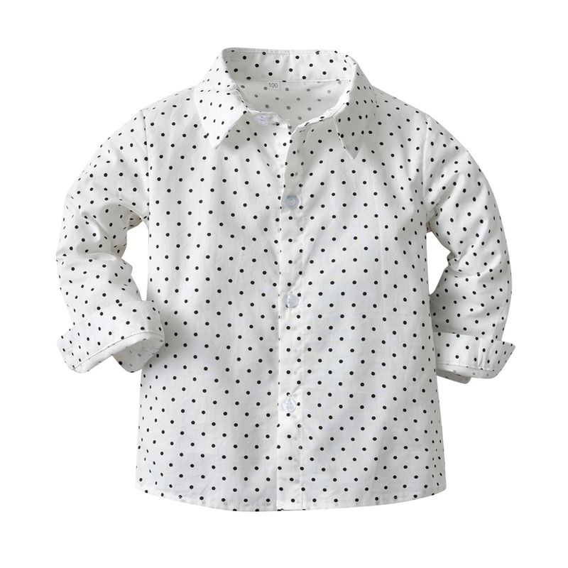 Casual Round Dots Cotton T-shirts & Shirts