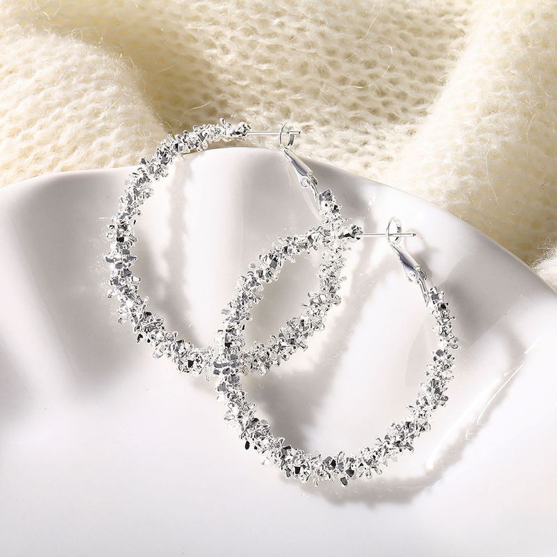 1 Pair Fashion Circle Artificial Crystal Women's Hoop Earrings