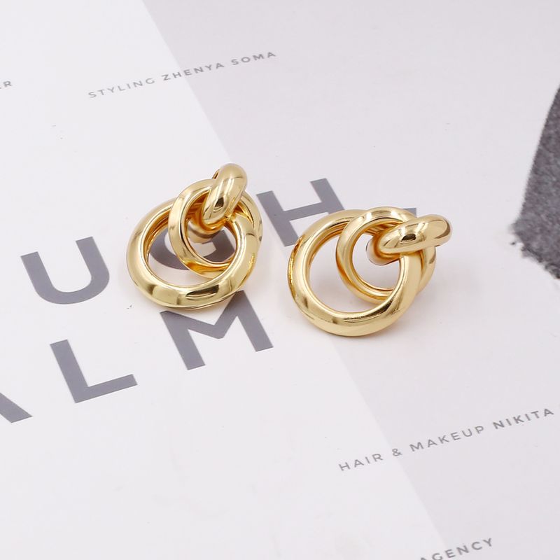 1 Pair Exaggerated Geometric Metal Plating Women's Drop Earrings
