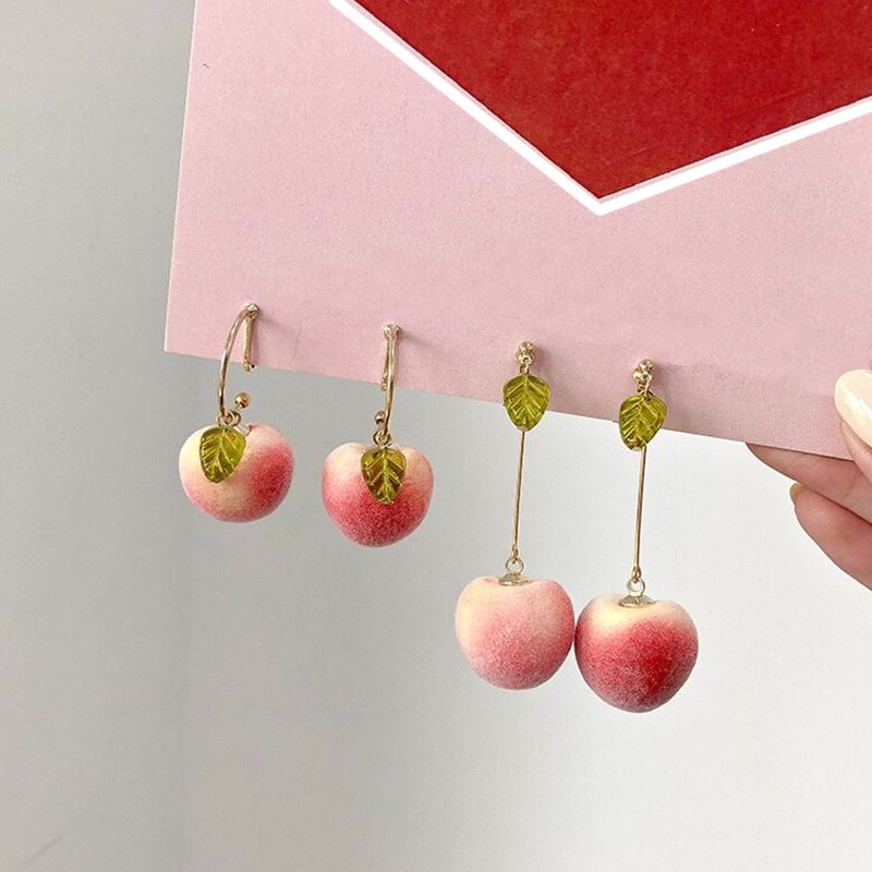 1 Pair Sweet Peach Metal Plating Women's Drop Earrings