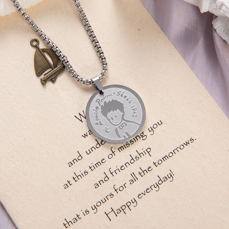 Cute Cartoon Character Stainless Steel Pendant Necklace 1 Piece
