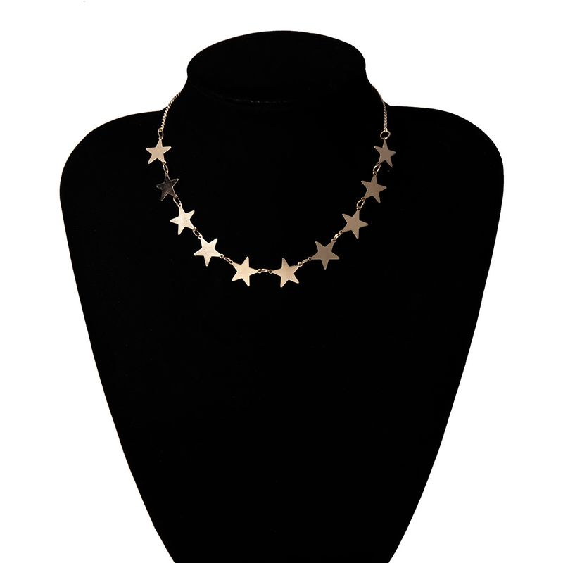 Vintage Chain Open Heart Multilayer Star Love Geometric Necklace