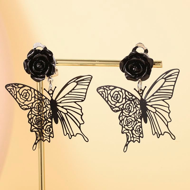 1 Pair Retro Flower Butterfly Alloy Women's Ear Clips