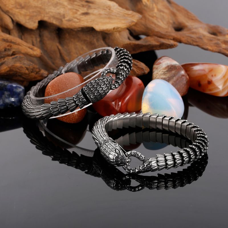 Retro Snake Titanium Steel Bracelets 1 Piece