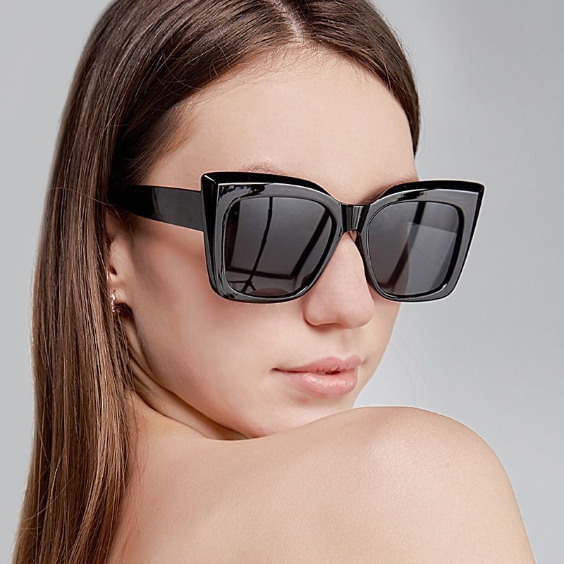 Mode Einfarbig Pc Harz Katzenauge Vollbild Sonnenbrille Der Frauen