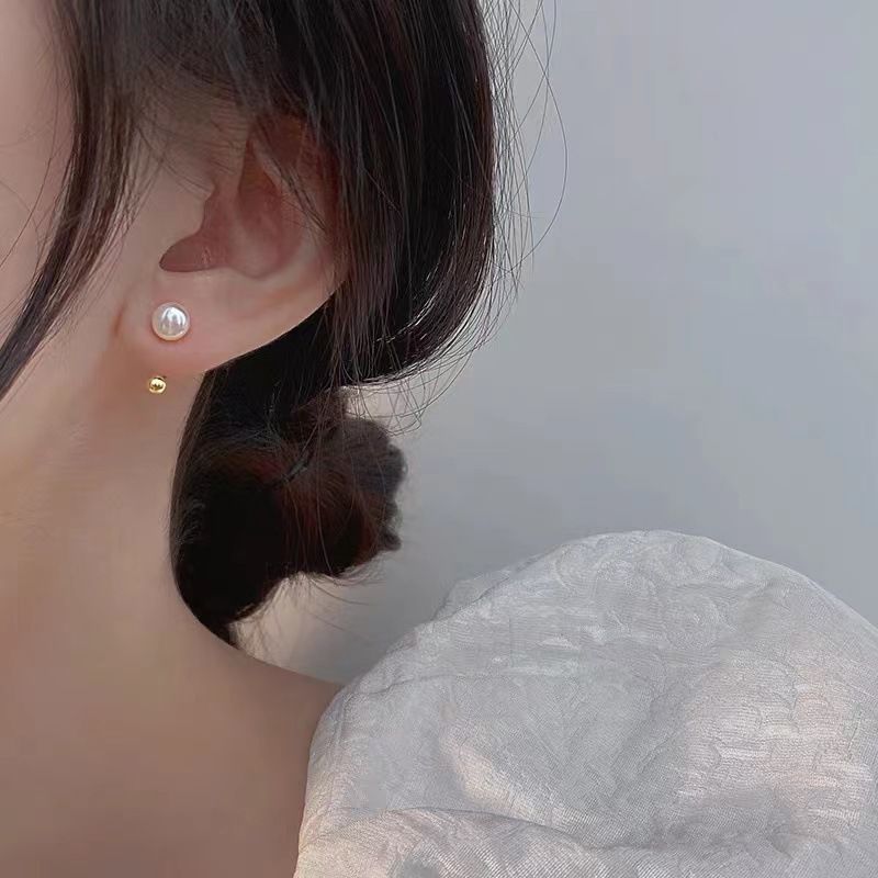 1 Pair Elegant Geometric Alloy Plating Artificial Pearls Women's Earrings