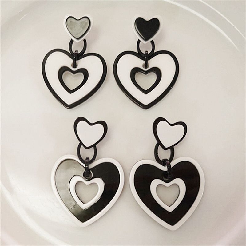 1 Pair Lady Heart Shape Arylic Plating Women's Earrings