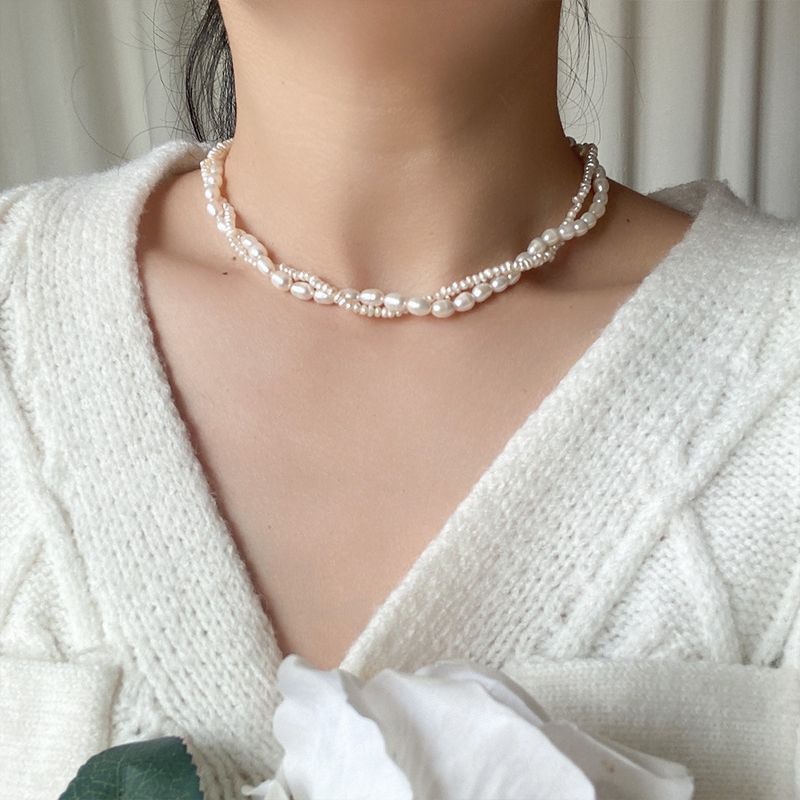 Fashion Geometric Pearl Beaded Necklace 1 Piece
