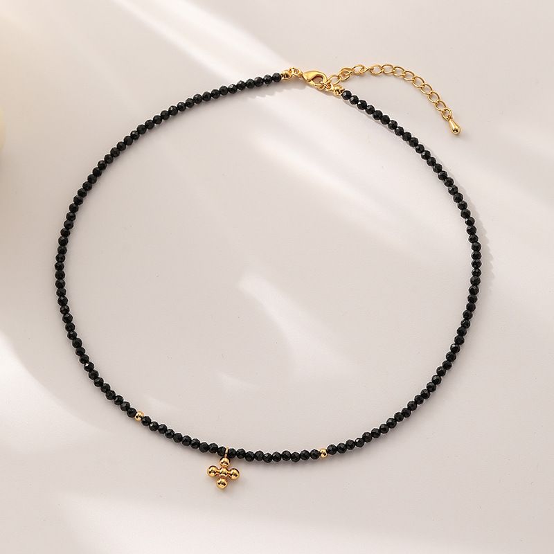 Mode Kreuzen Perle Kupfer Handgemacht Halsband 1 Stück