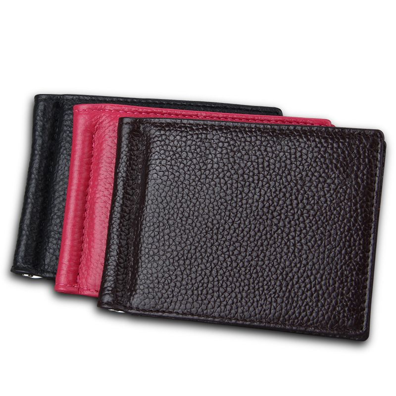 Unisex Solid Color Pu Leather Flip Cover Card Holders