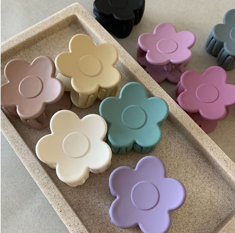 Mode Fleur Plastique Résine Vernis Au Four Griffes De Cheveux 1 Pièce