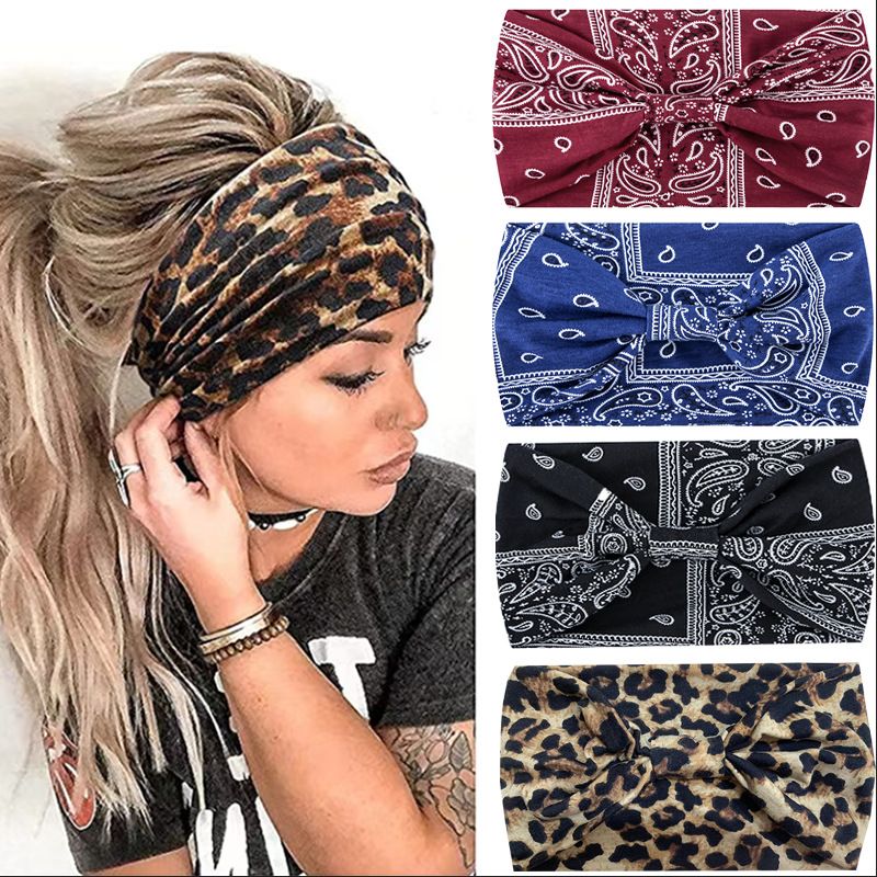 Fashion Flower Leopard Cloth Printing Hair Band 1 Piece