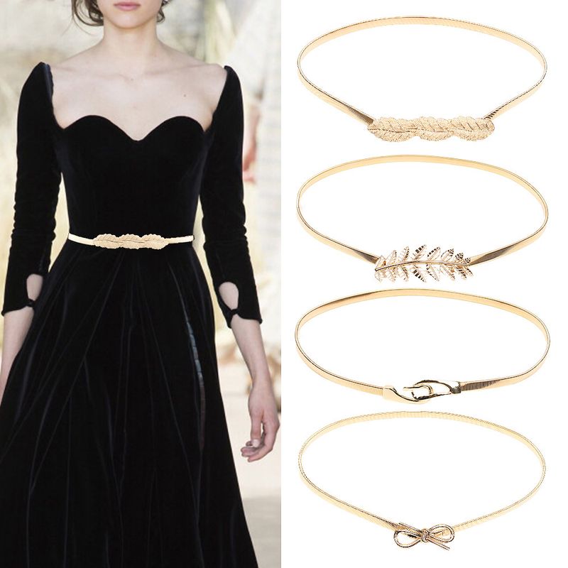 Simple Style Leaf Alloy Iron Women'S Chain Belts
