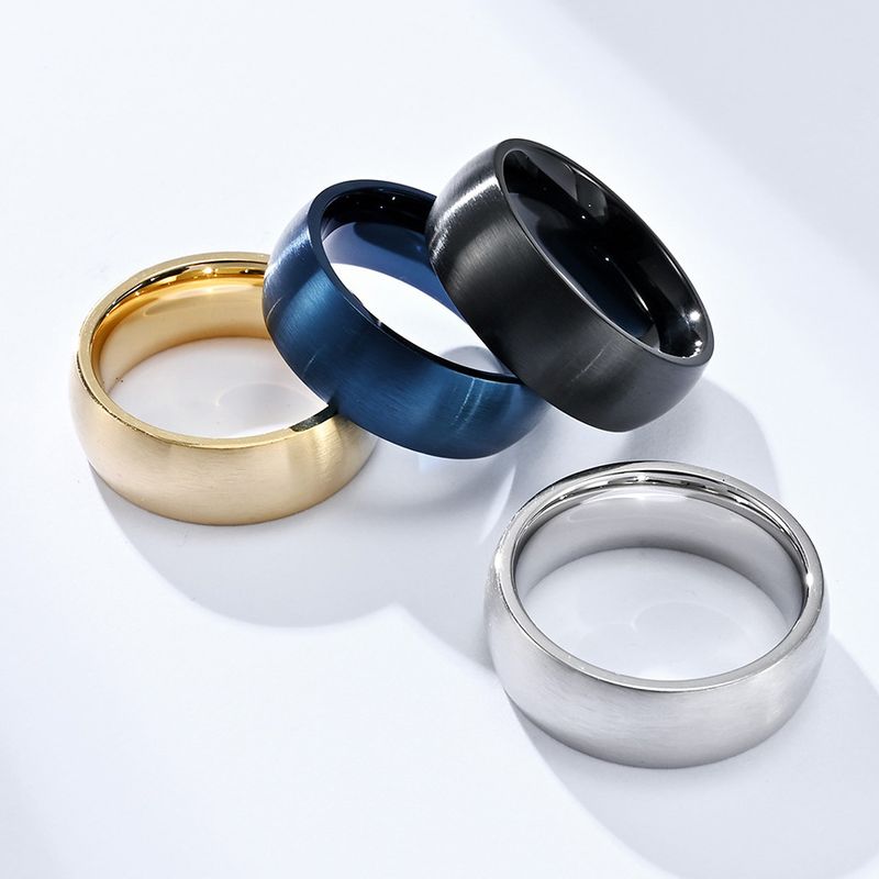 Einfacher Stil Einfarbig Titan Stahl Ringe 1 Stück