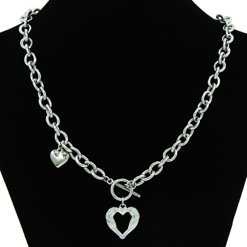 Fashion Heart Shape Titanium Steel Plating Women's Pendant Necklace