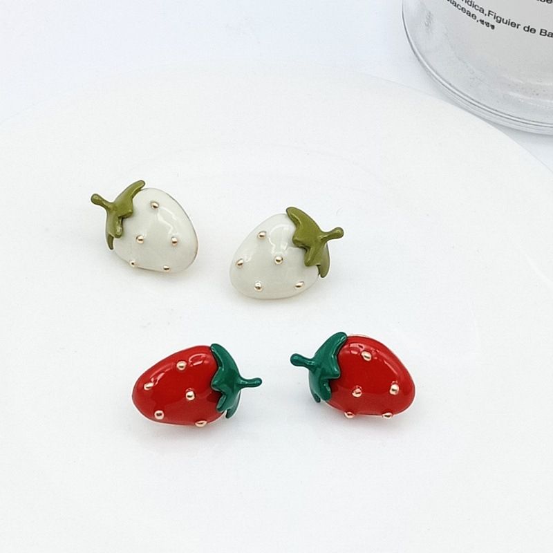 1 Pair Simple Style Fruit Alloy Enamel Women's Ear Studs