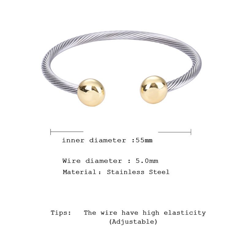 Fashion C Shape Stainless Steel Copper Bangle
