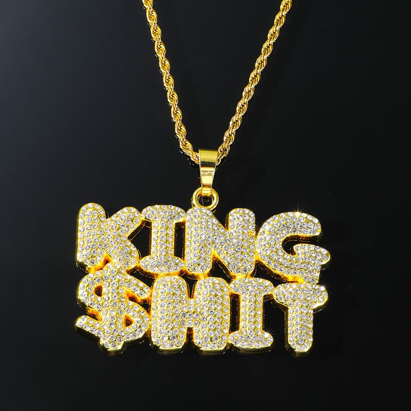 Hip-hop Streetwear Letter Alloy Plating Inlay Zircon Men's Pendant Necklace
