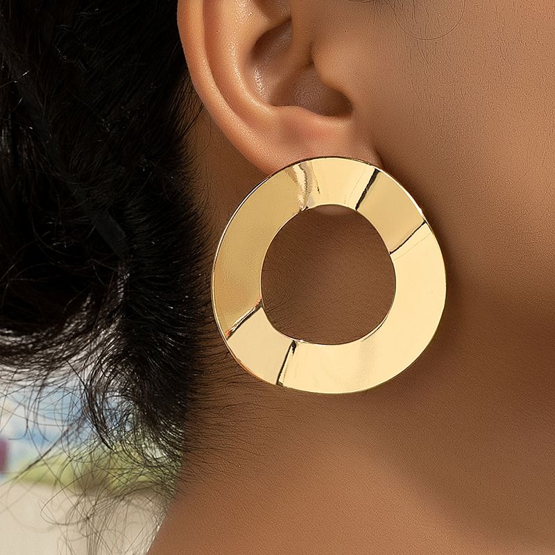 Wholesale Jewelry Simple Style Roman Style Geometric Alloy 14k Gold Plated Plating Ear Studs