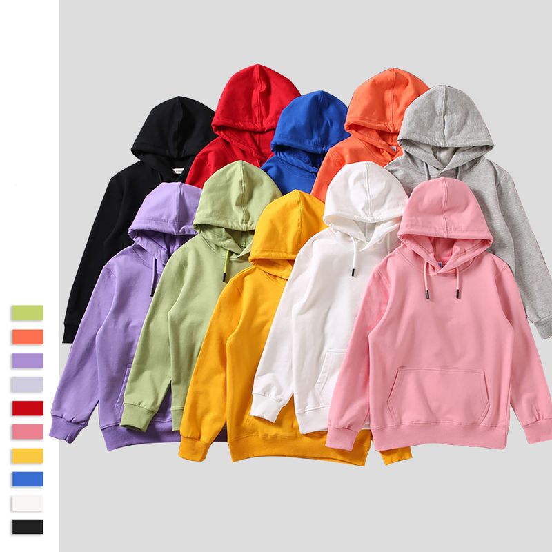 Casual Solid Color Cotton Hoodies & Knitwears